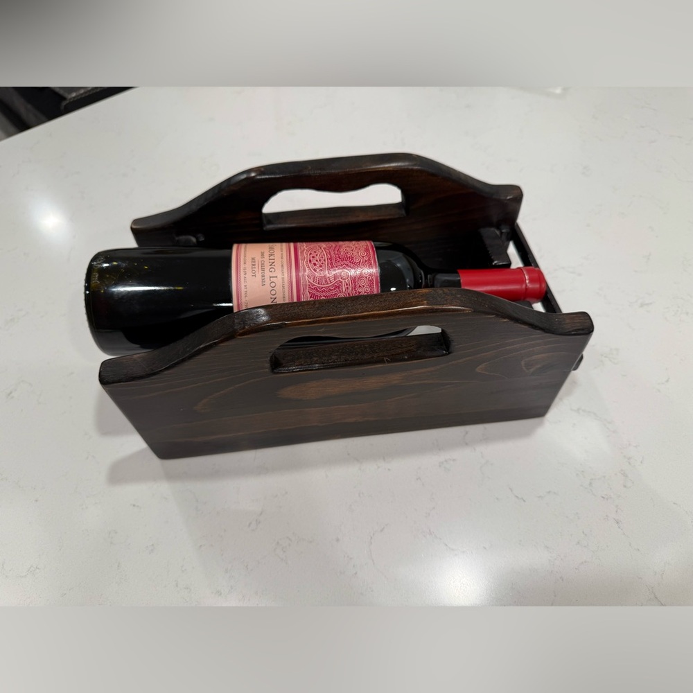Pier 1 Dark Brown Wine Caddy